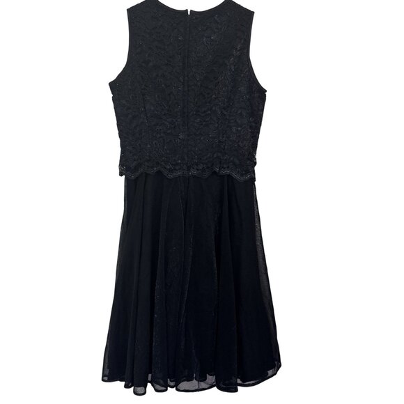 Vintage Jessica McClintock Girls Black Lace Chiffon Party Dress Size 12 Pre Teen - Picture 4 of 8